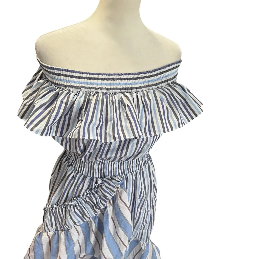 Misa Los Angeles Riley Striped Off Shoulder Ruffle Dress Anthropologie - Image 5