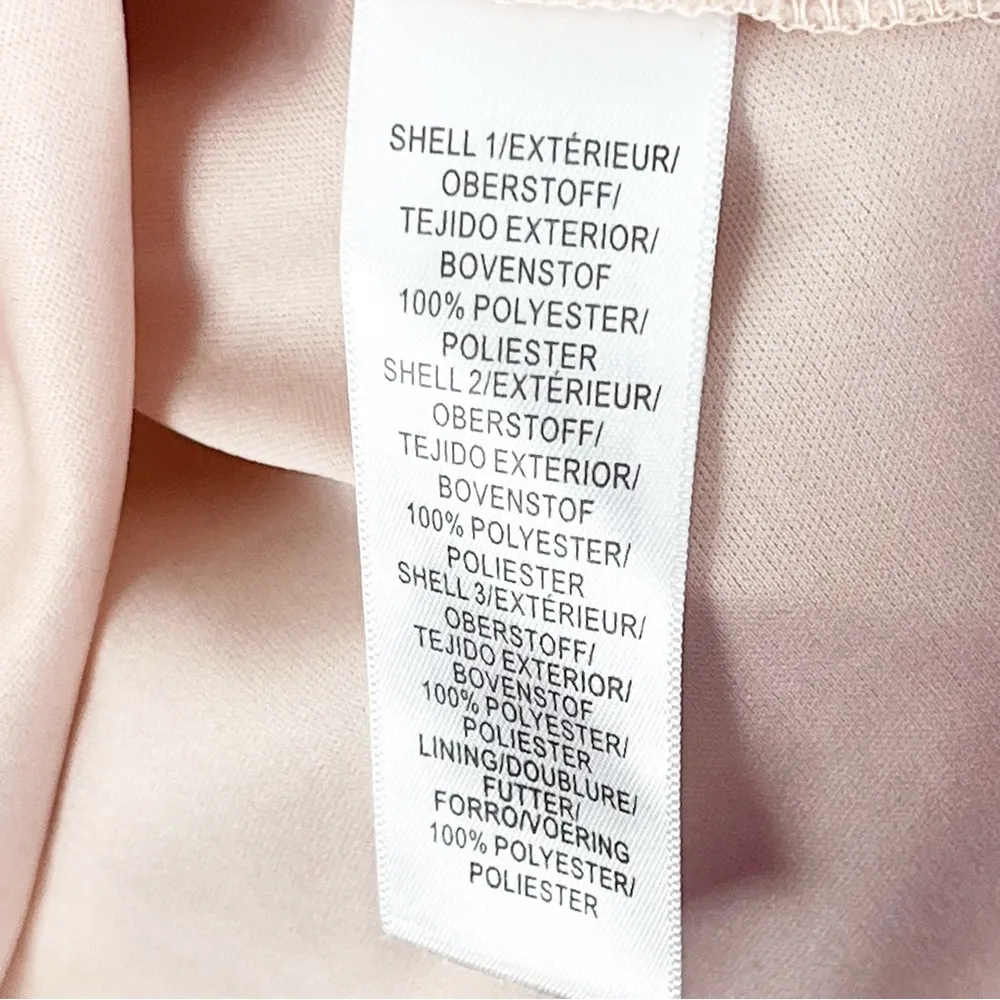 ADRIANNA PAPELL Pink Embroidered Mesh Overlay Fit & Flare Pleated Dress Size 8 - Image 4