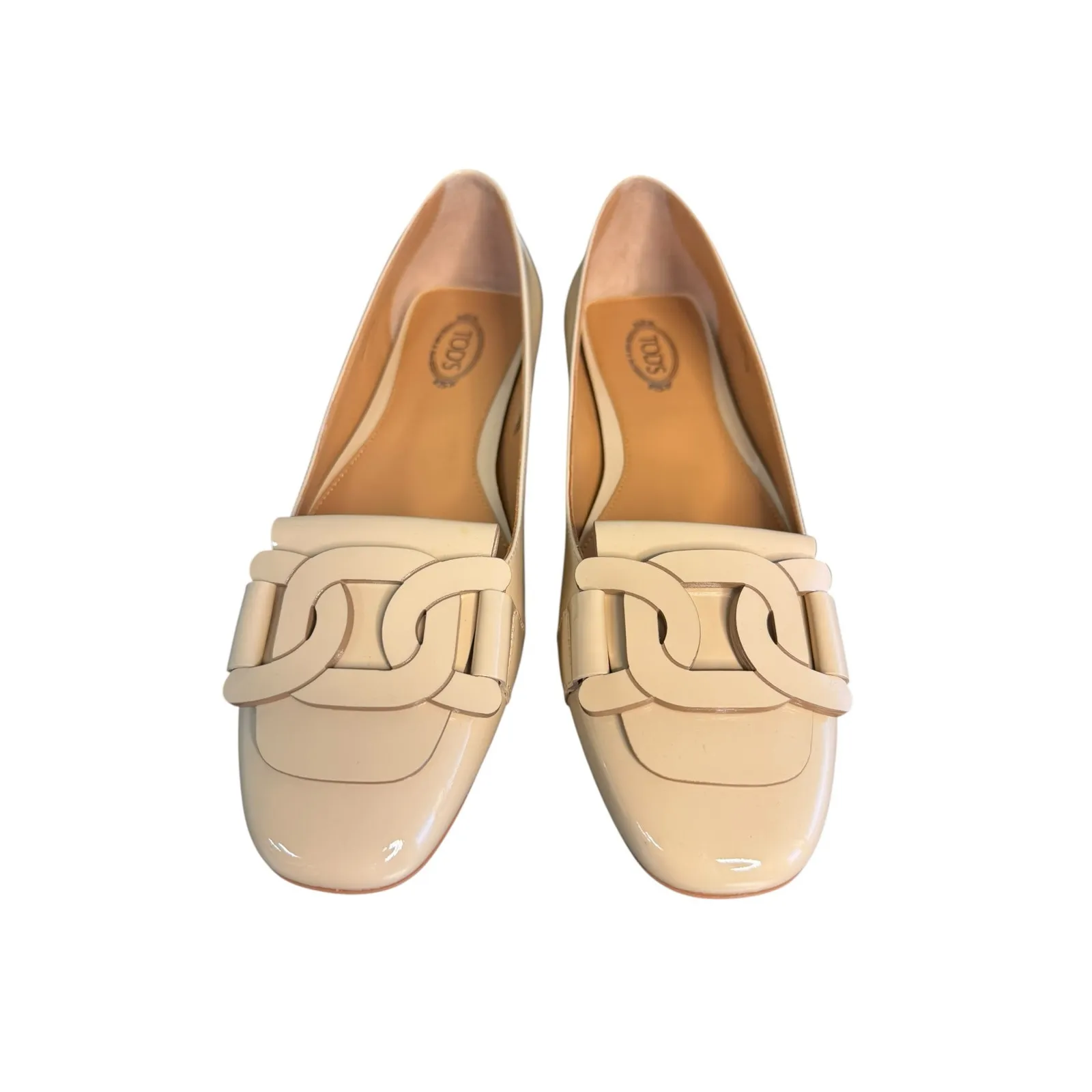 Tod’s NIB Kate Patent Leather Ballet Flats in Natural Size 38.5 - Image 3