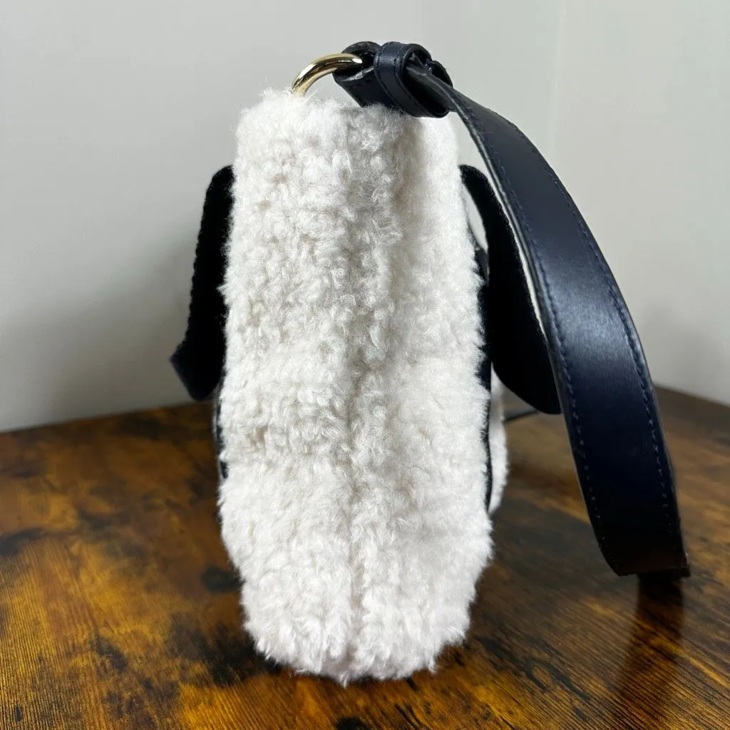 Chloe Woody Faux‎ Shearling Fur Tote Bag 2-Way Small Size - Image 3