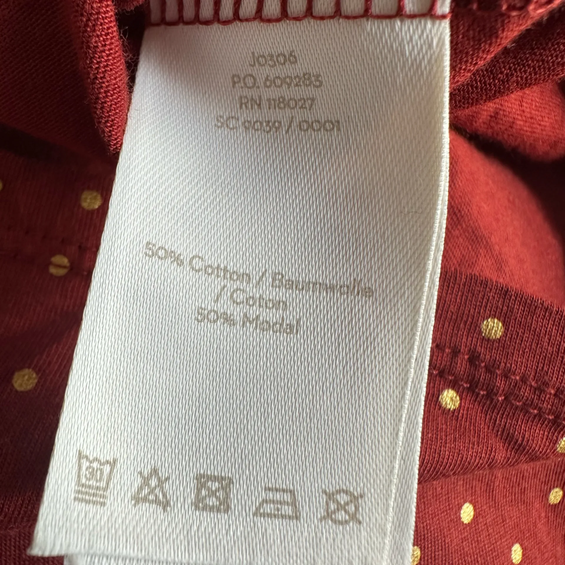 Boden Sabrina Rust Orange Tee Top Metallic Gold Dot Fall Swing Halloween Medium - Image 8