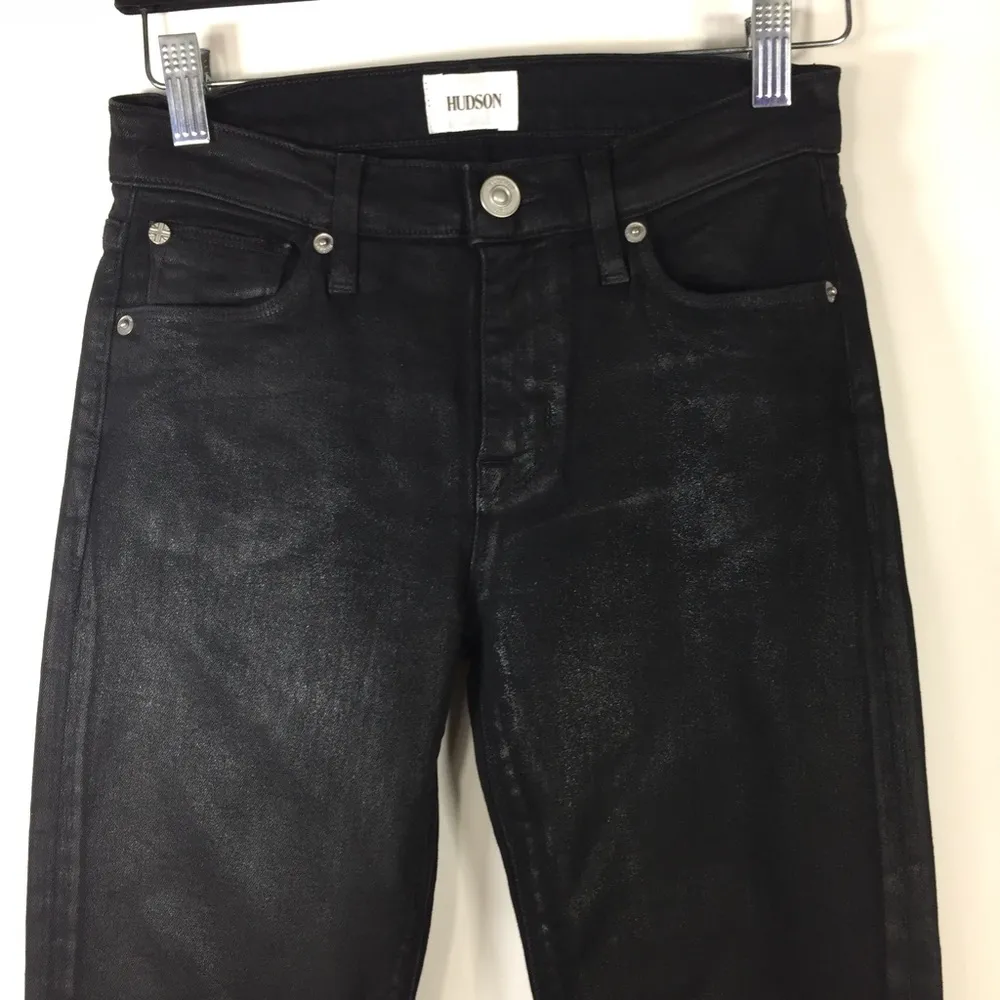 Hudson Nico Mid Rise Super Skinny Wax Coated Jeans 25 - Image 10