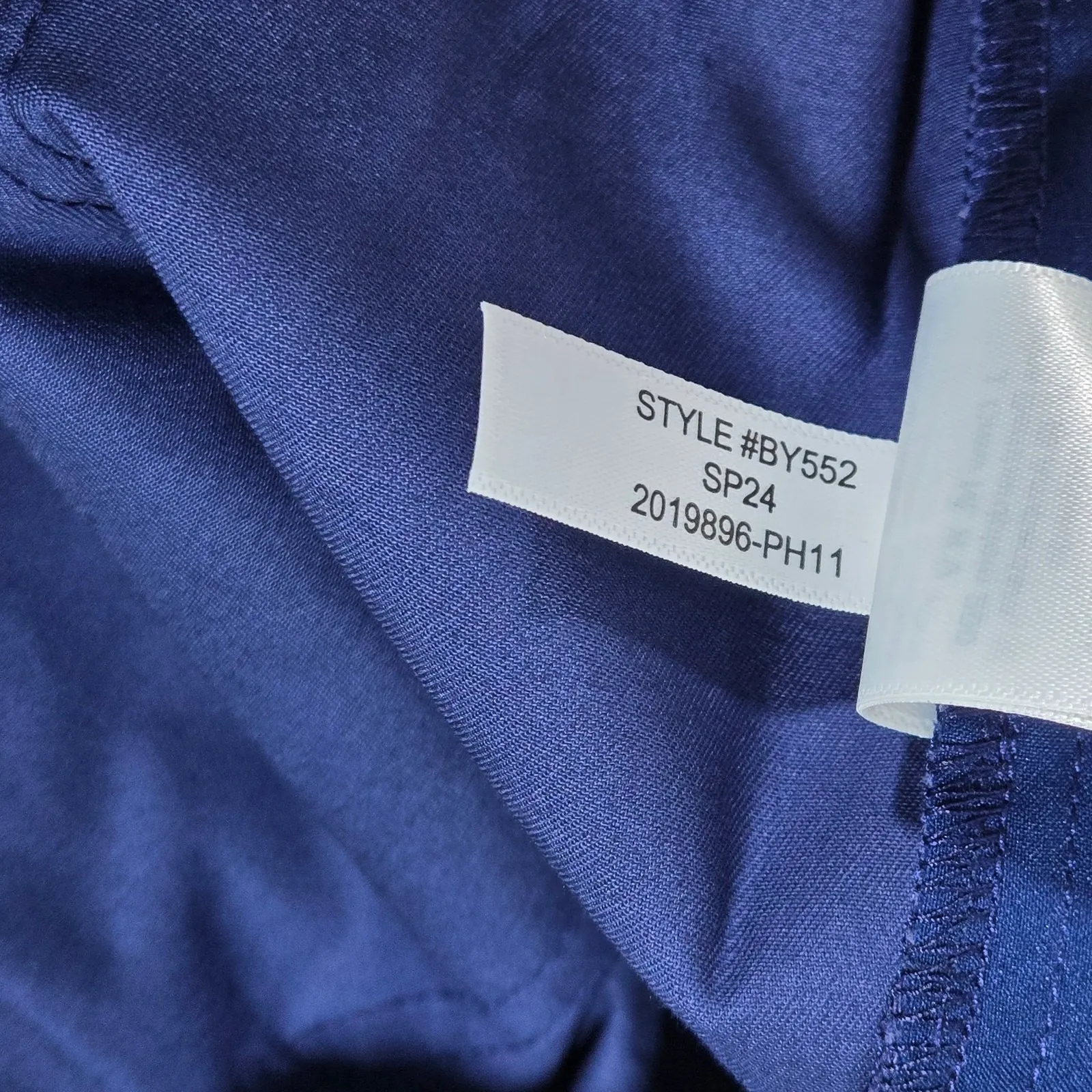 J‎ Crew High Rise Cuffed Shorts Navy Blue Cotton Blend Size 4 Gold Button Detail - Image 7