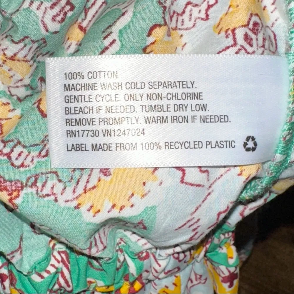 Rhode x Target Top Womens XXL Green Floral Stripe Crop Whimsical Y2K Boho NEW - Image 5