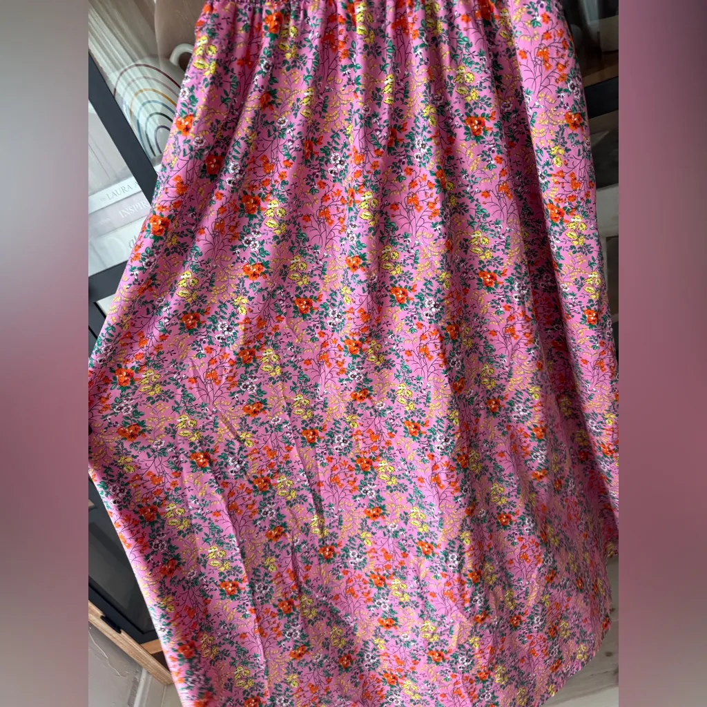 Melloday floral midi dress ditsy colorful print smocked ruffle sleeve flutter - Image 5