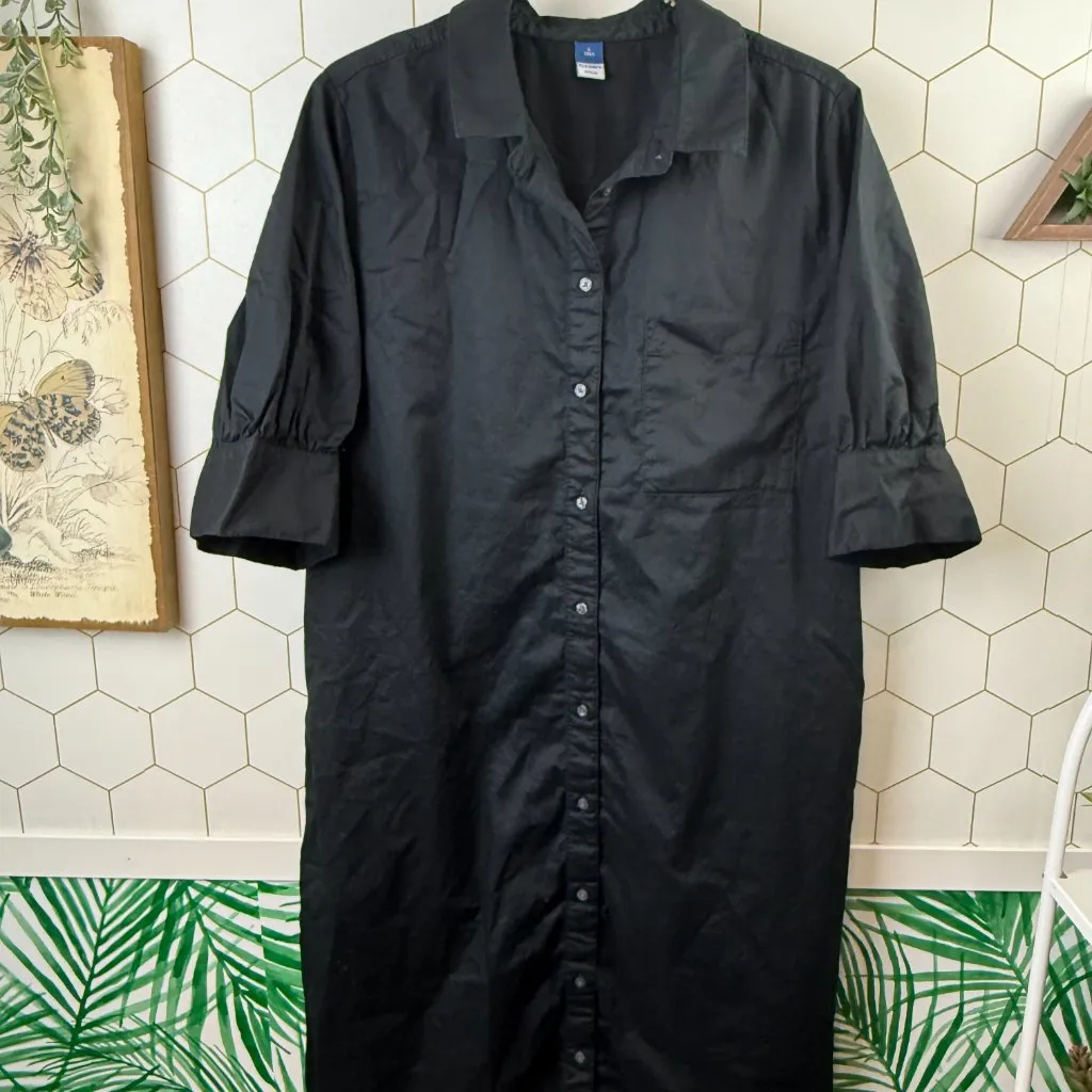 Old Navy Black Button-Front Shirt Dress - Size - Large Tall - Image 6