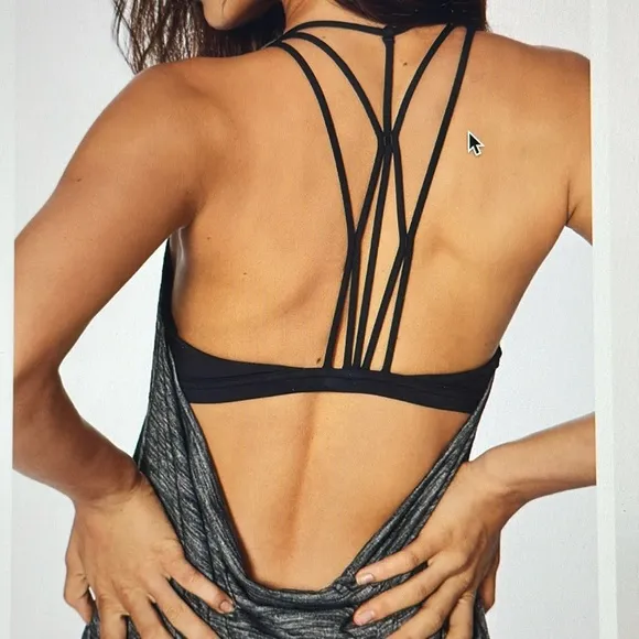 Lululemon Raise The Barre Tank Heathered Black Sz 4 Has Pads NWOT - Image 2