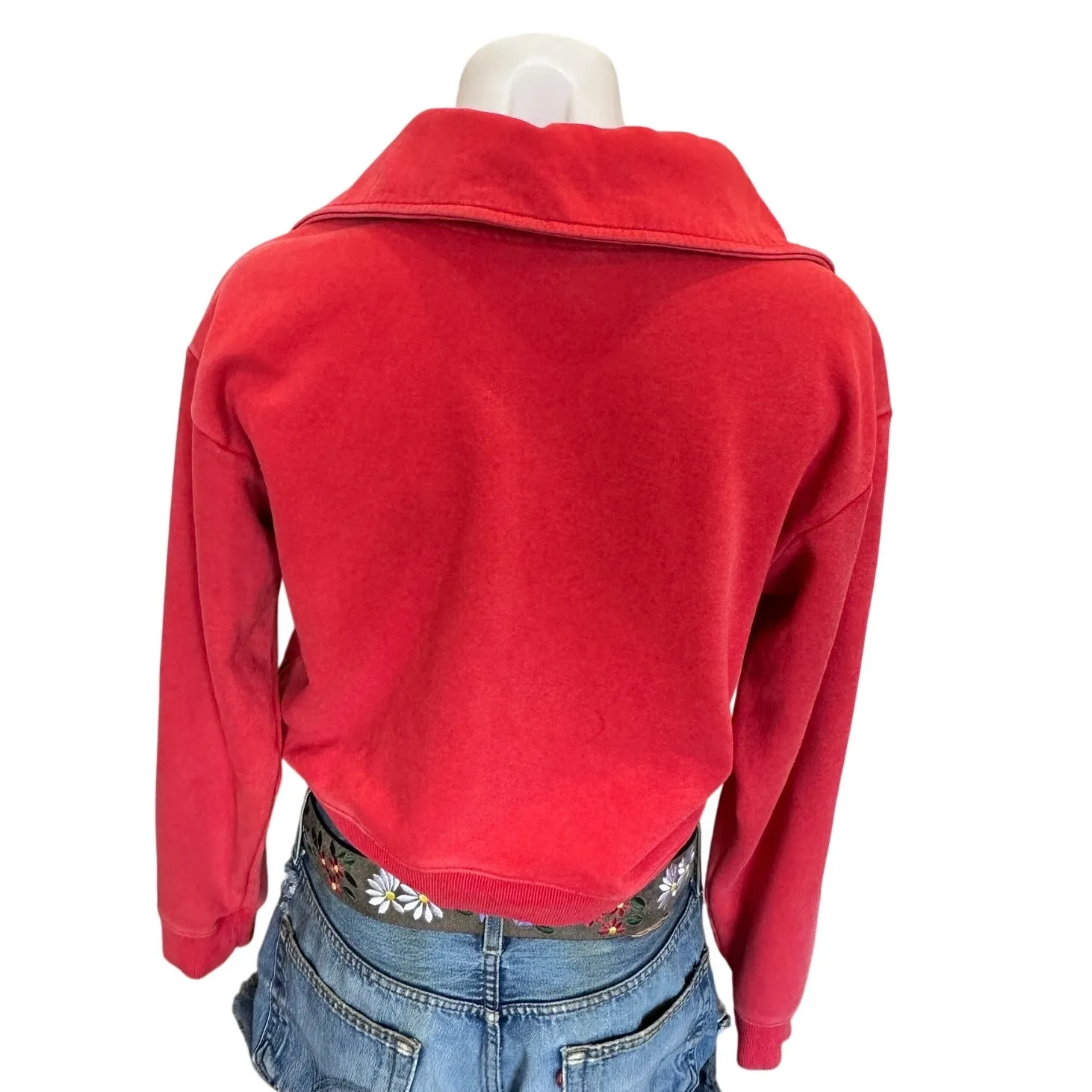 Prince Pickleball Sweatshirt Quarter Zip MEDIUM Logo Preppy Cropped Orange Retro - Image 6