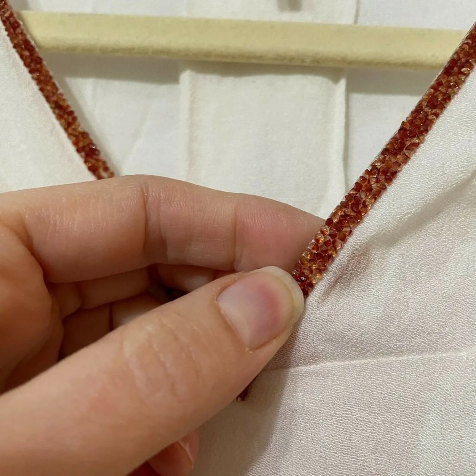 Maje Womens White Beaded V Neck Short Sleeve Hi Low Blouse Womens M Silk Boho - Image 7