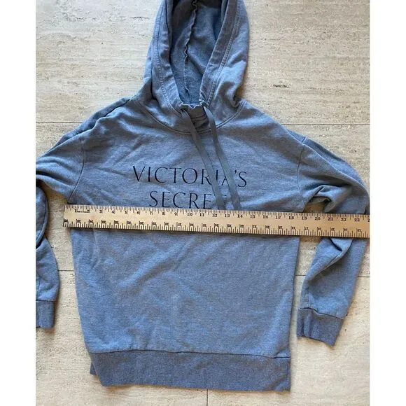 Victoria's Secret Gray Hoodie Sweatshirt Casual Loungewear‎ Pullover XS - Image 2