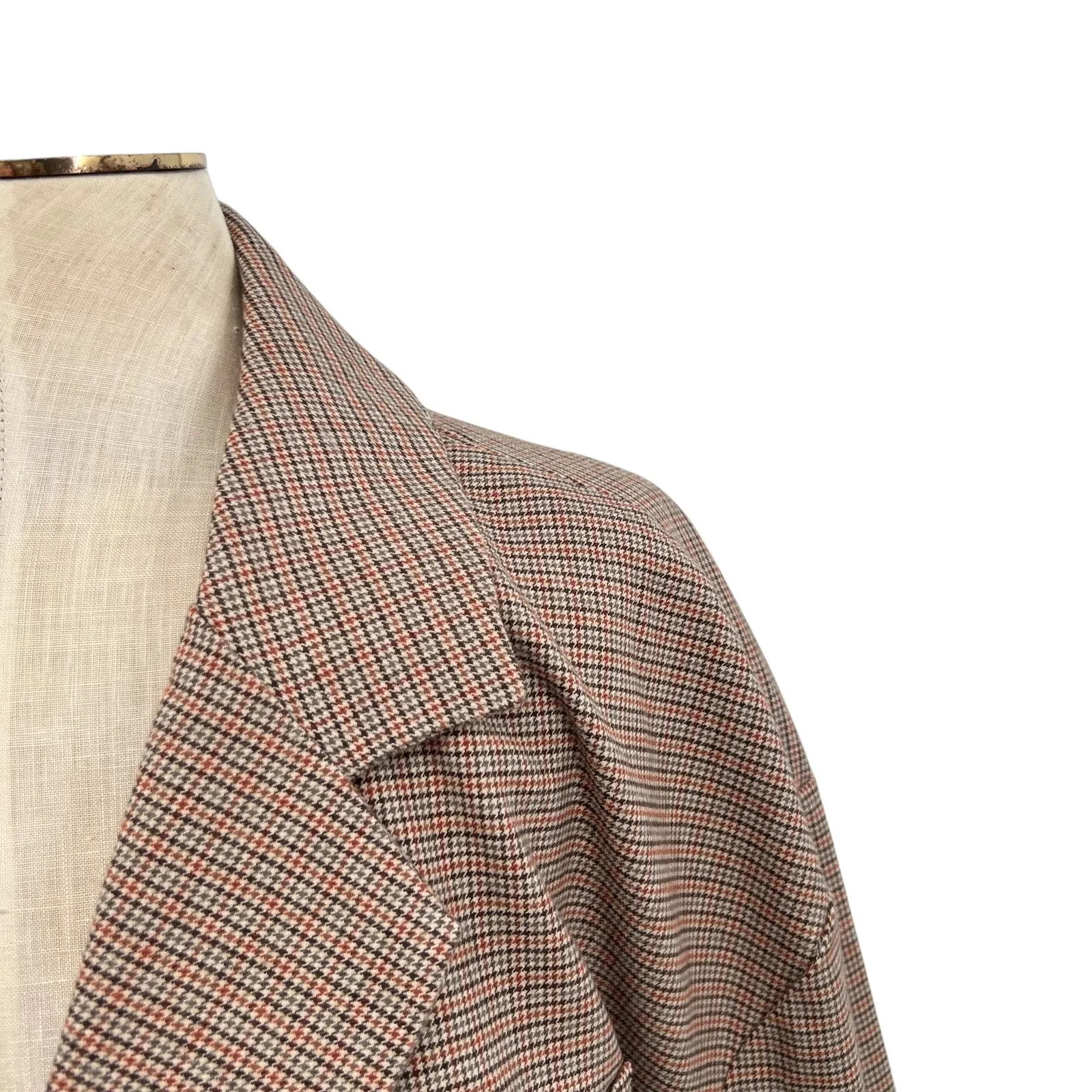 Free People Reggie Oversized Blazer Plaid Houndstooth Ginger Combo Size XL - Image 5