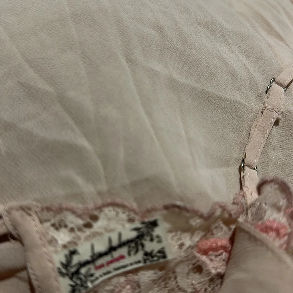 New Free People Midnight Magic Maxi Slip Dress  Pink Beaded Lace Trim - Image 8