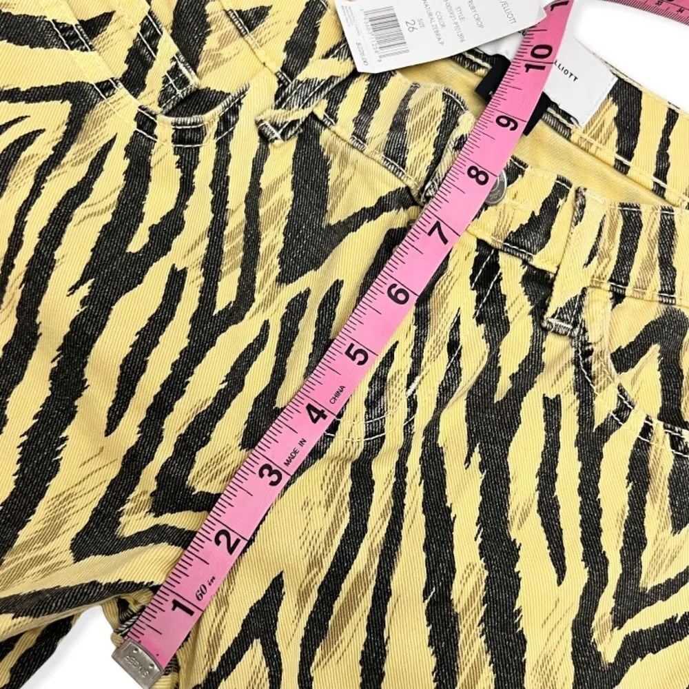 Current/Elliott The Ruby Crop Ankle Jeans in Natural Zebra - Image 9