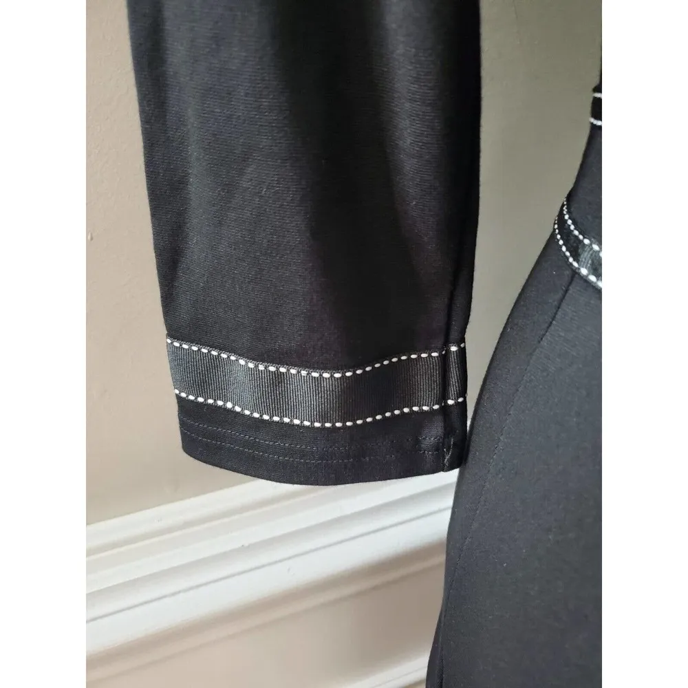 Homeyee Women's Black Cotton Round Neck Long Sleeve Knee Length Dress Size Small - Image 7