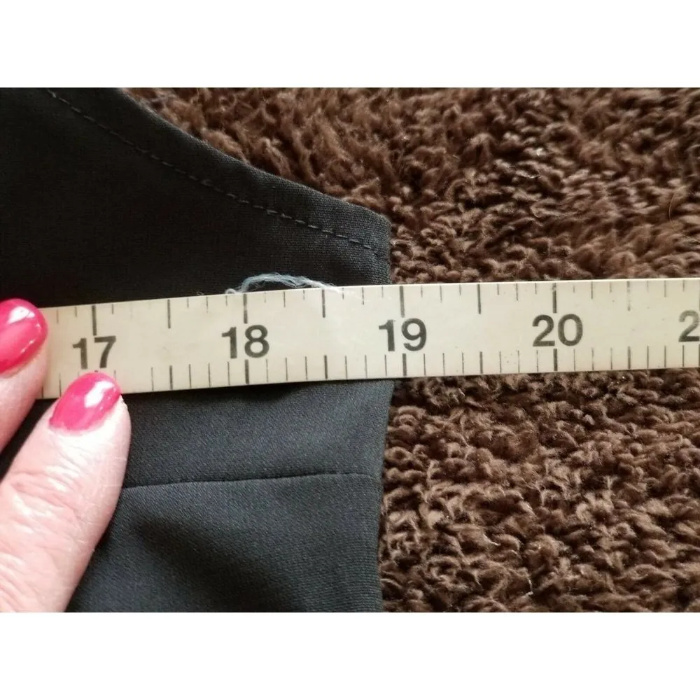 Apostrophe Top Black Boat Neck Short Studded Sleeve Bands Women's Size S/C - Image 5