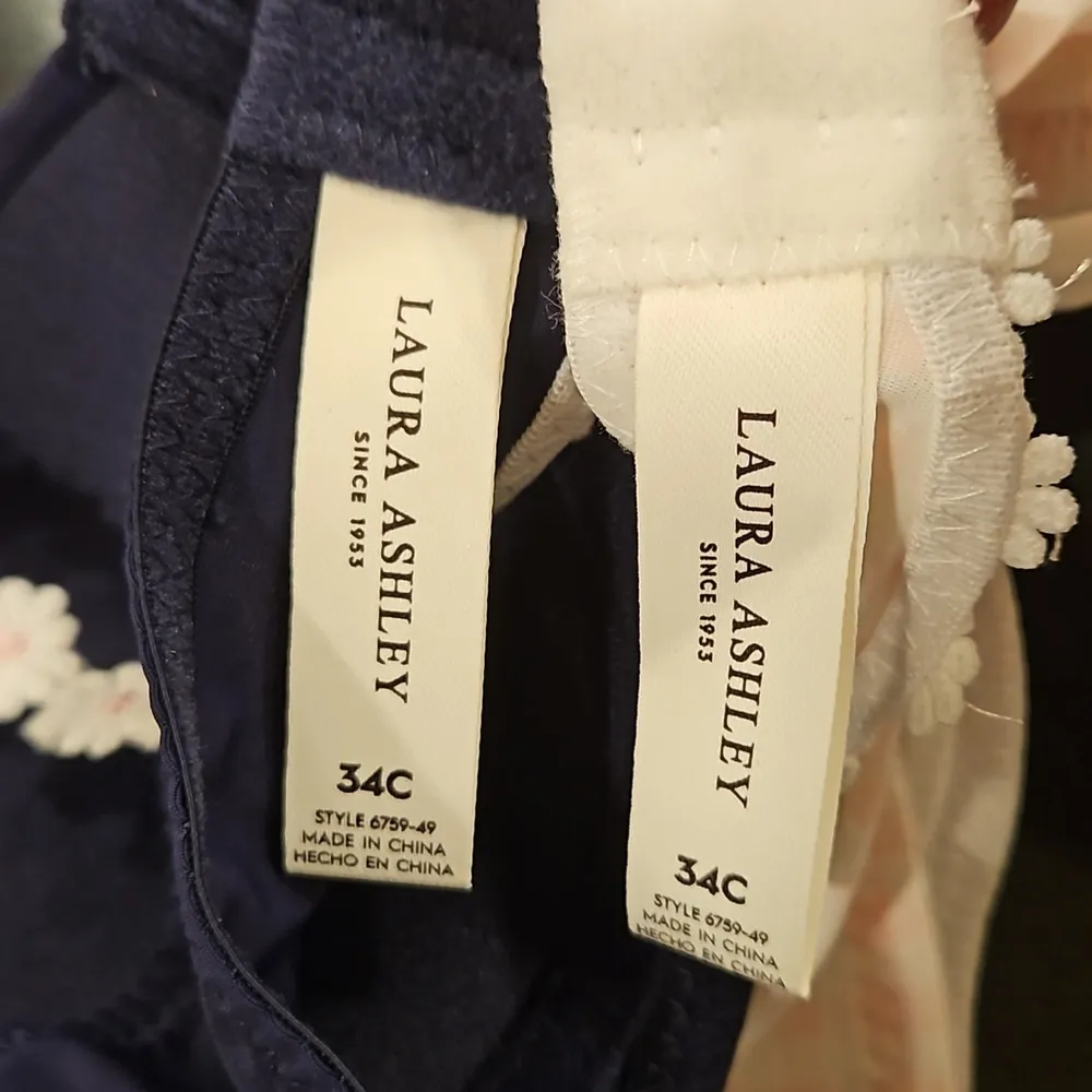 💕LAURA ASHLEY💕 Comfort Push Up Bras (2 Pack) Pink Checkers & Navy Blue 34C NWT - Image 11