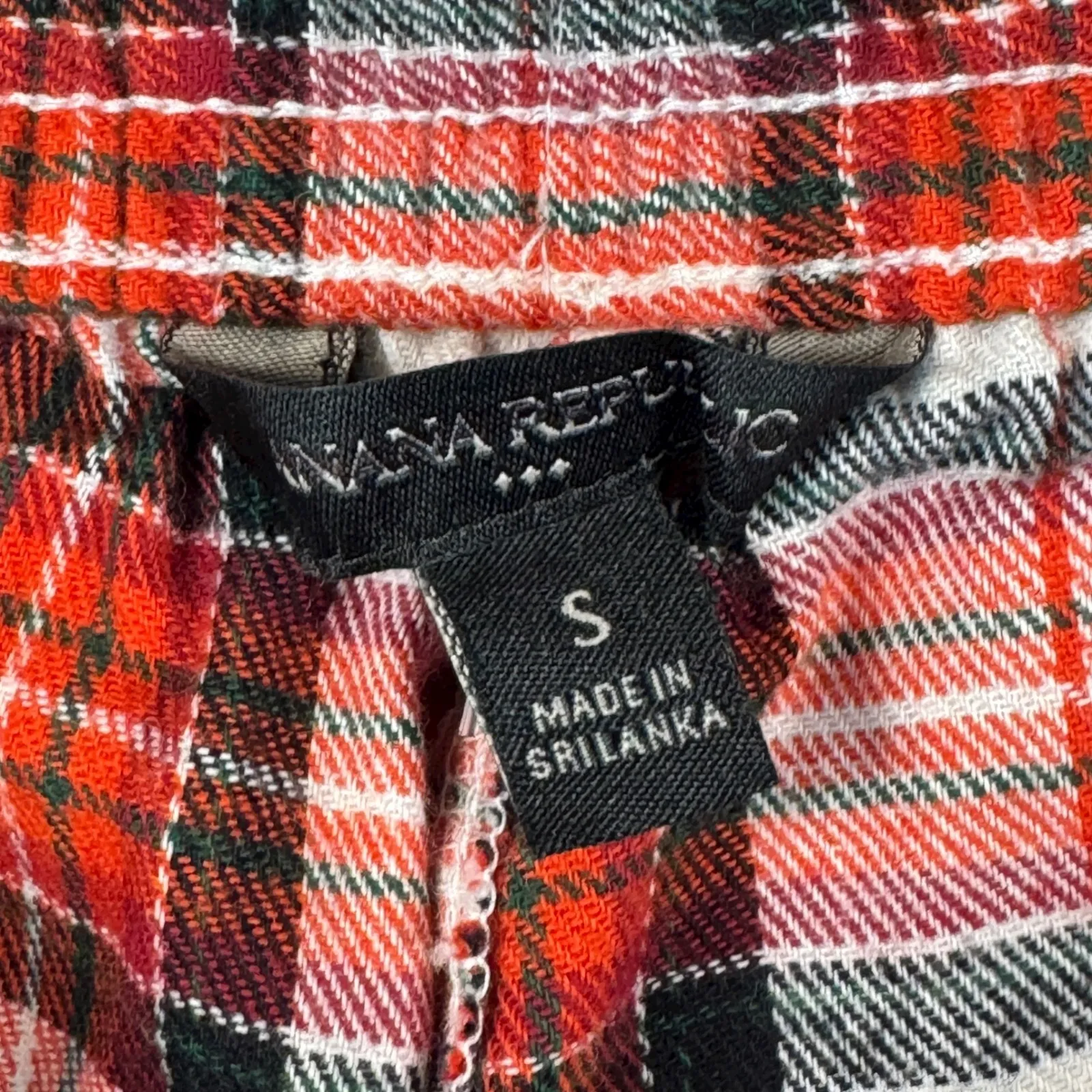 Banana Republic Cozy Flannel Plaid Lounge Pants Red‎ White Sm Christmas Cottage - Image 3
