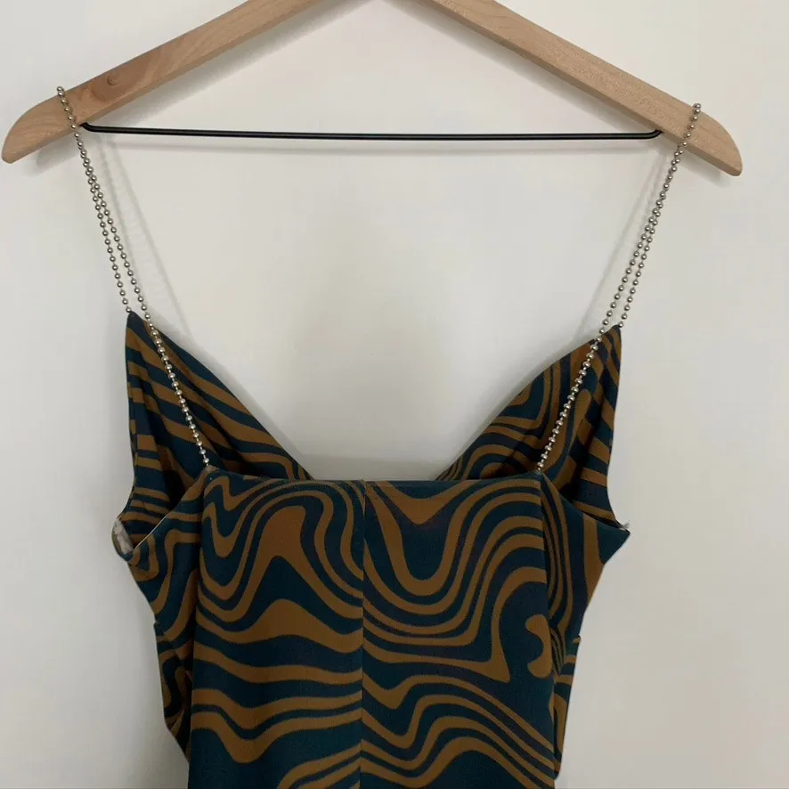 MAISIE WILEN Ssense Exclusive Orange And Blue Mesh Slip Dress Womens Small Green - Image 11