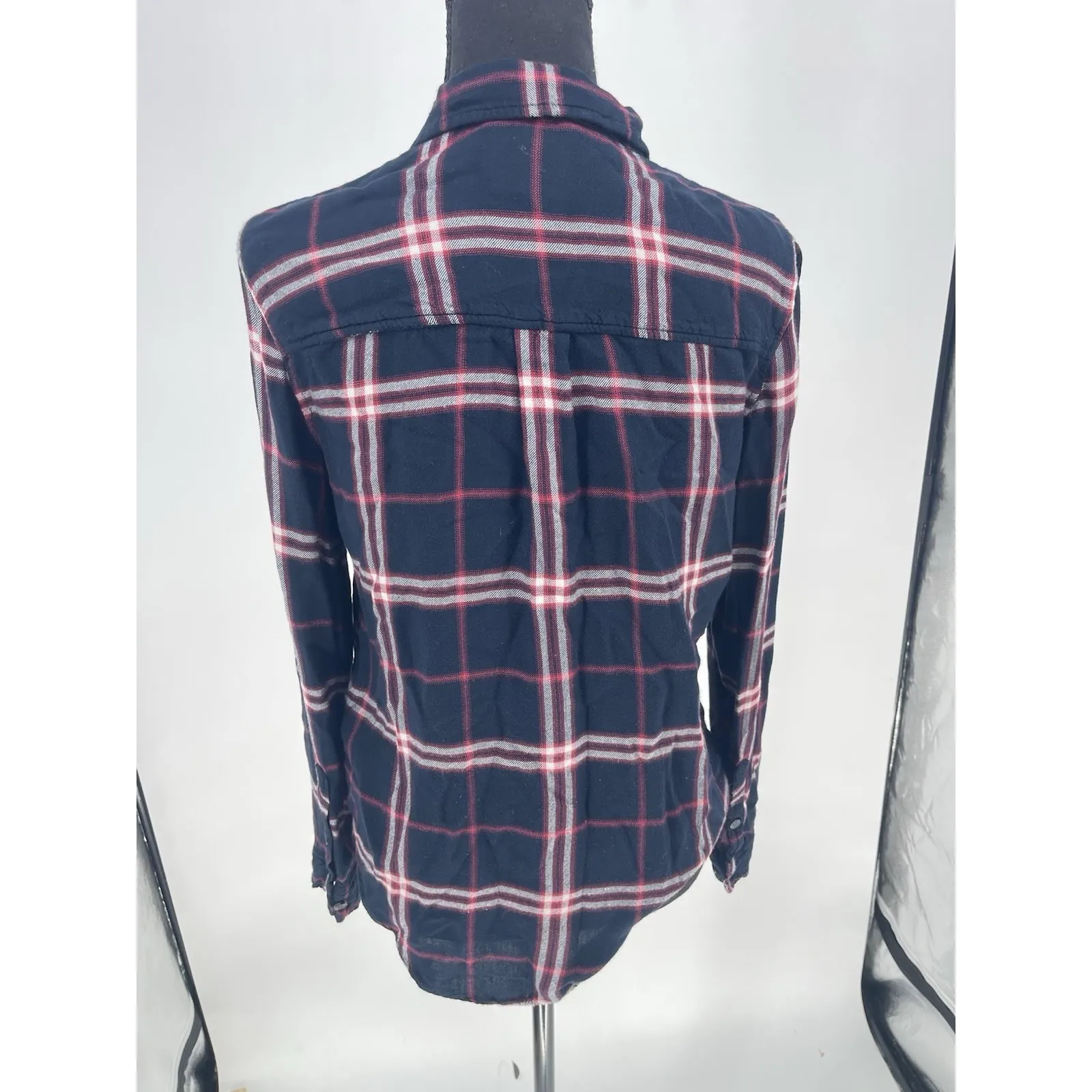 Abercrombie & Fitch Women's Buffalo Plaid Flannel Boyfriend S Shirt Soft Bin11 - Image 7