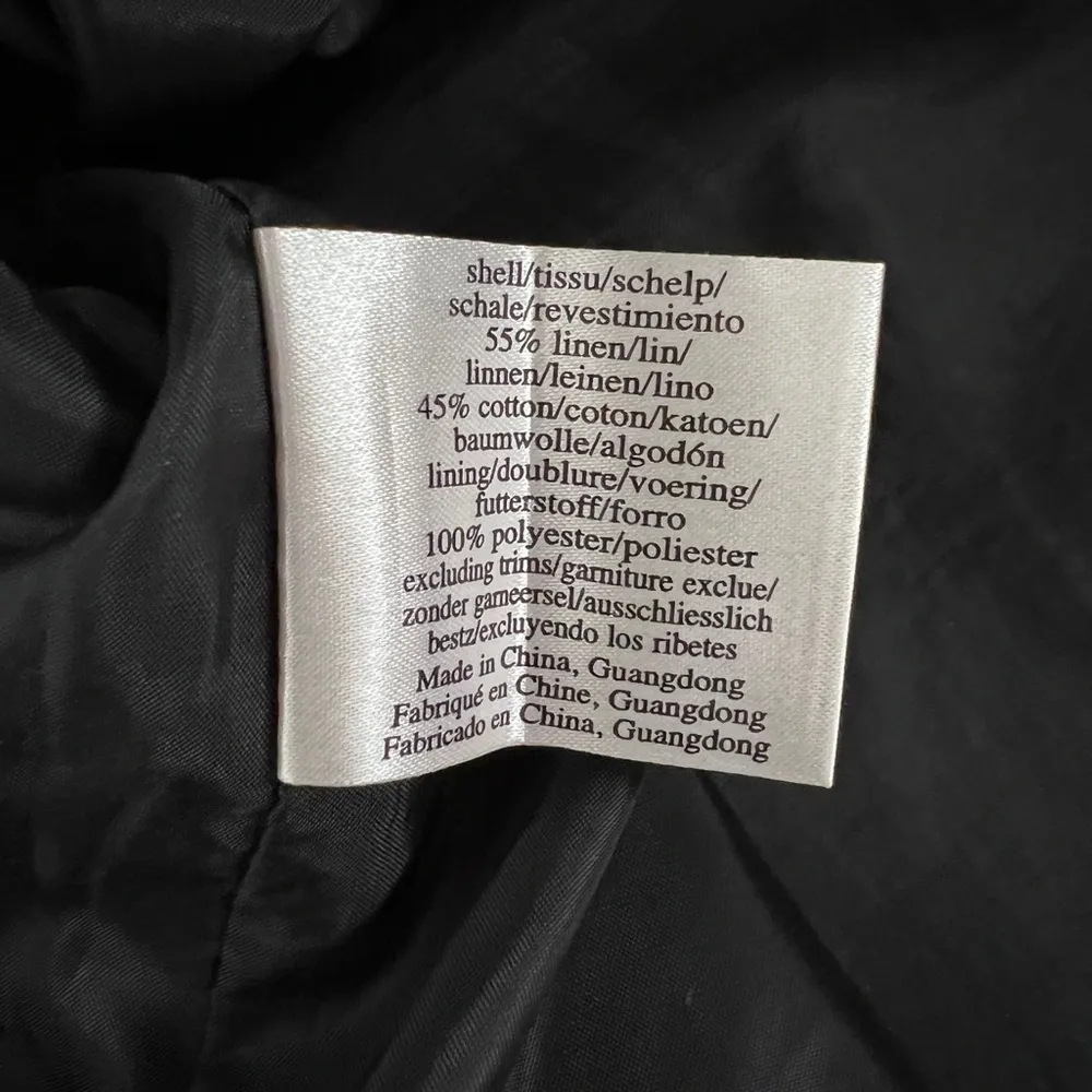 Women's Laura Ashley white/black floral sleeveless linen dress - Image 8