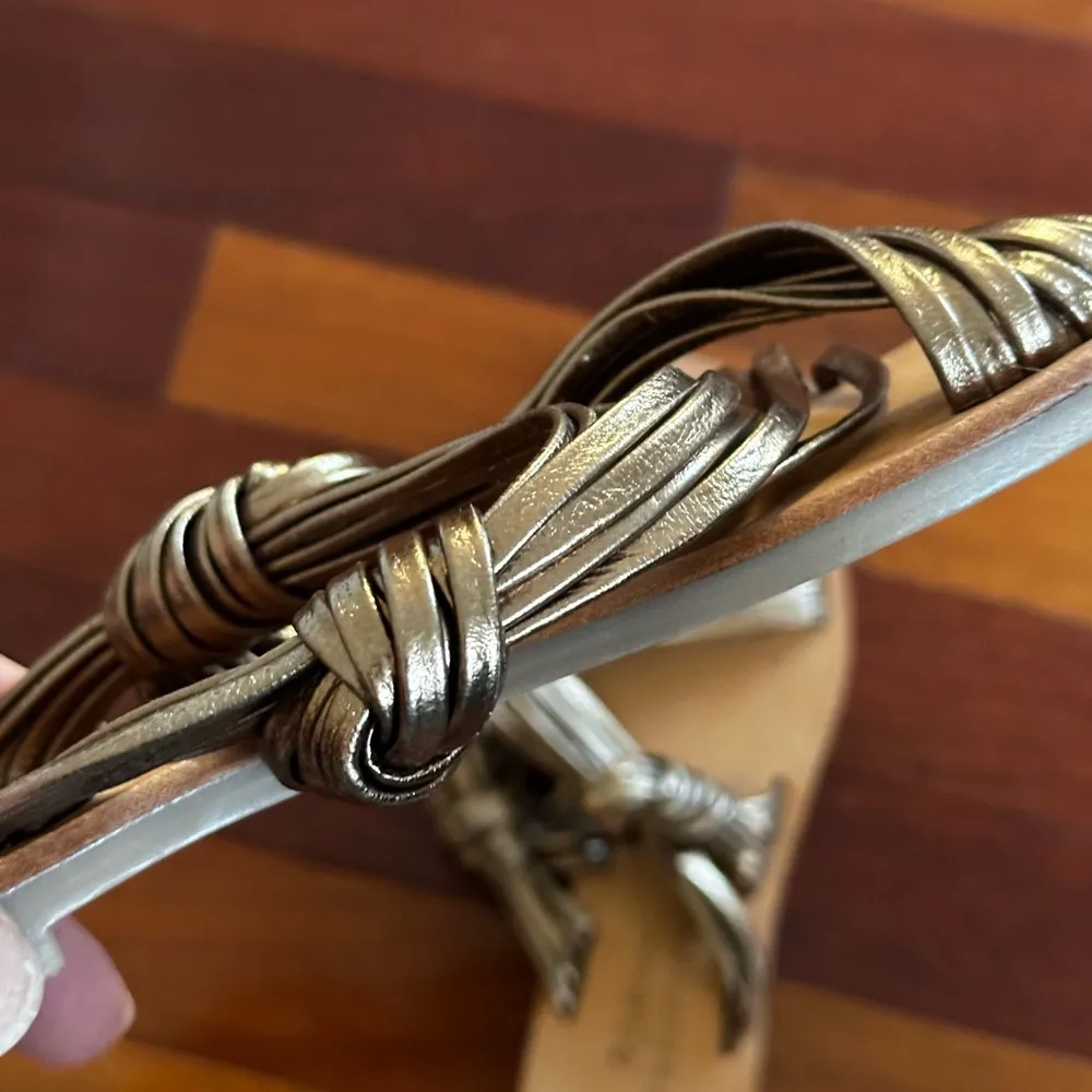 NEW Anthropologie Matisse Mystic Sandals Vacation Slides Boho Bronze Brown 6M - Image 2