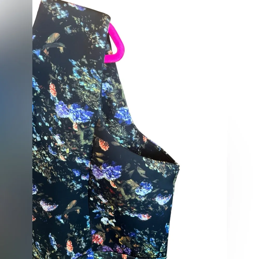 Alice & You Black Purple Floral Scuba Style Dress Plus Size 26 - Image 6