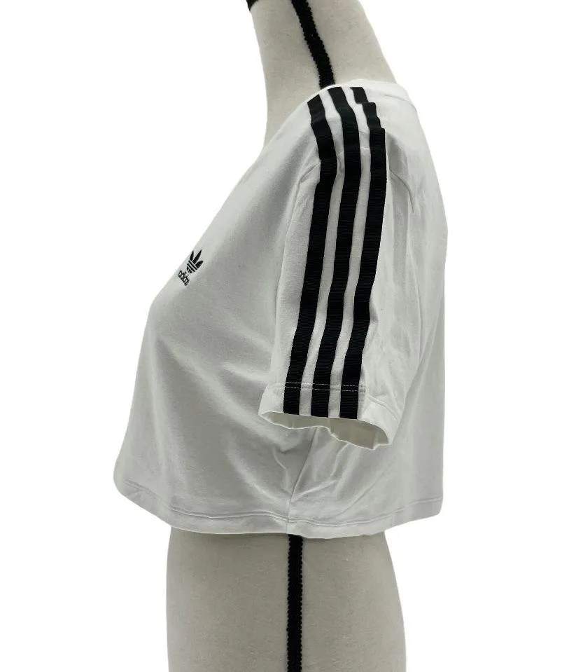 Adidas Three Stripe Cropped Tee - Image 2