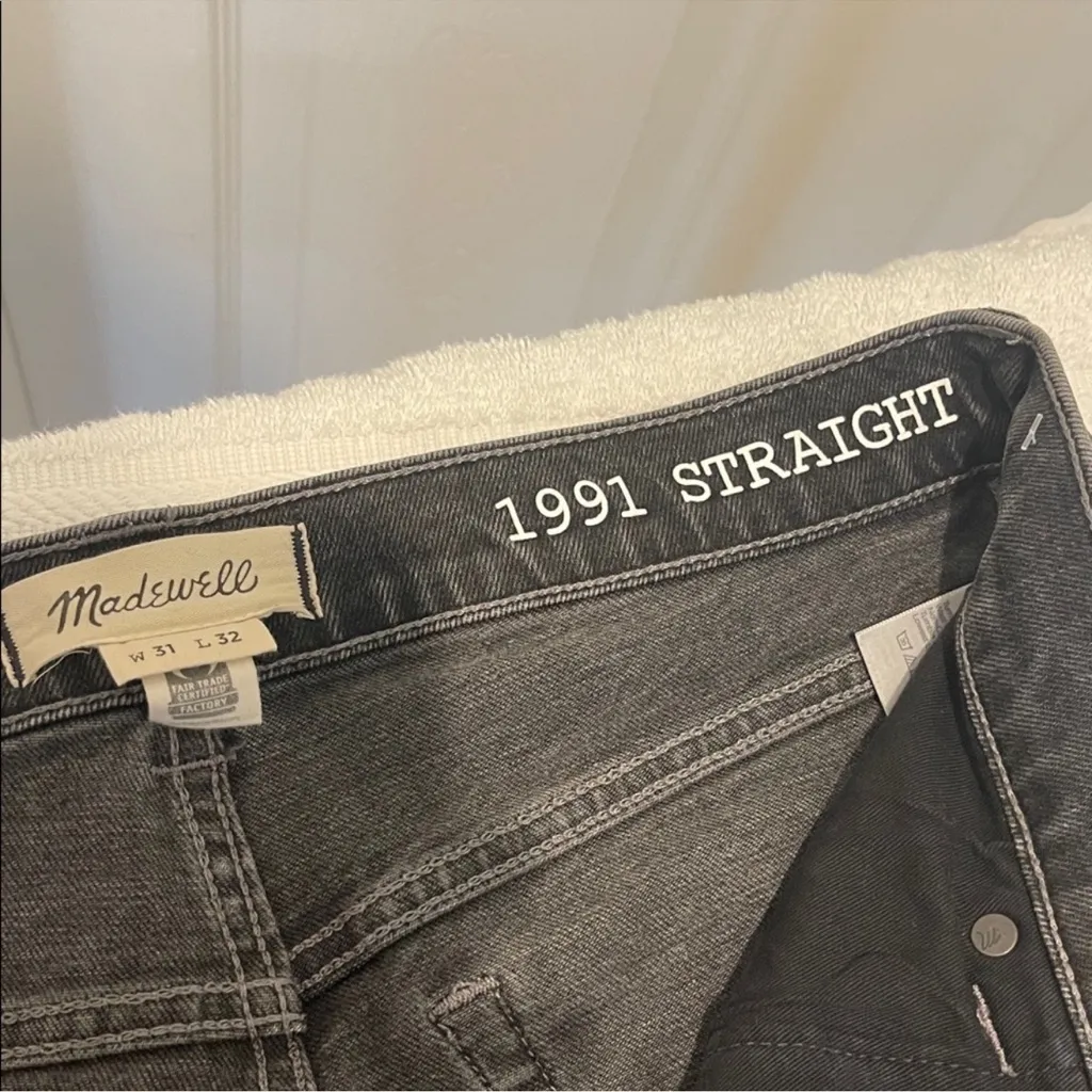 Madewell 1991 Straight Leg High Waisted Old School Jeans. Women's Size W31 L32 - Image 2