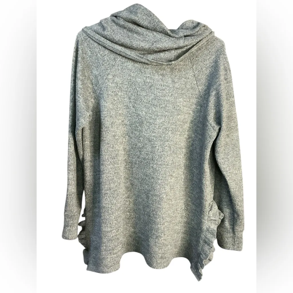 Cupio Heather Gray Cowl Neck Sweater - Image 3