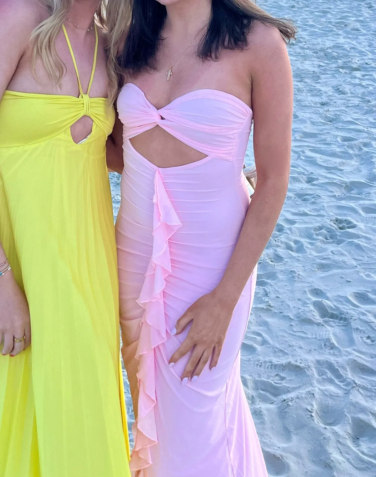 Mesh Cutout Ruffle Maxi Dress - Image 3