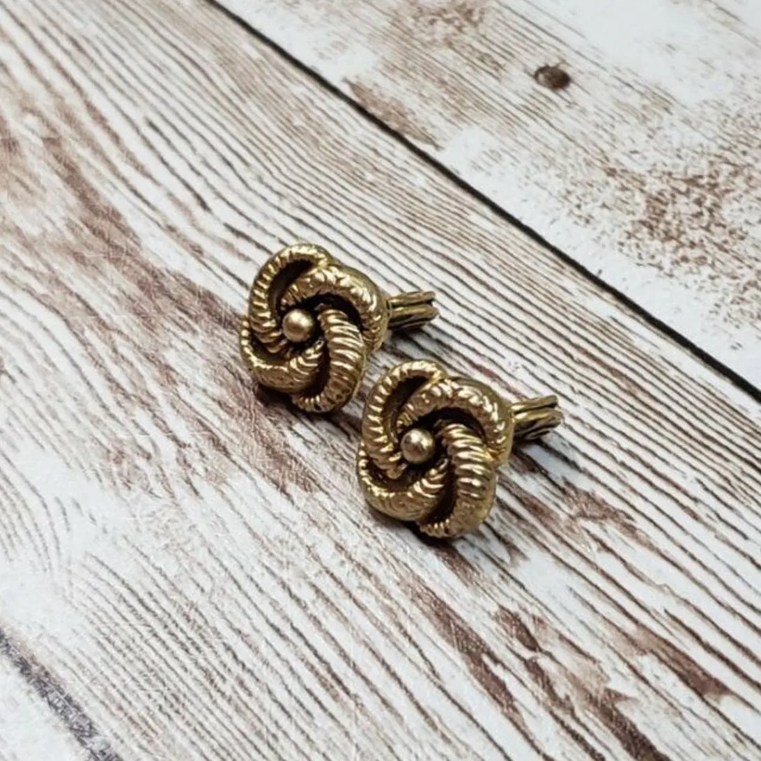Yves Saint Laurent Vintage Clip On Earrings YSL Swirl Flower - Image 4
