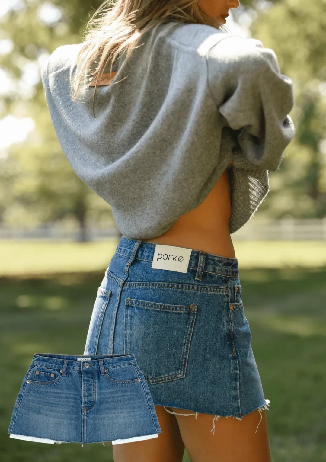 Parke Denim Mini Skirts 27 Medium Wash - Image 2