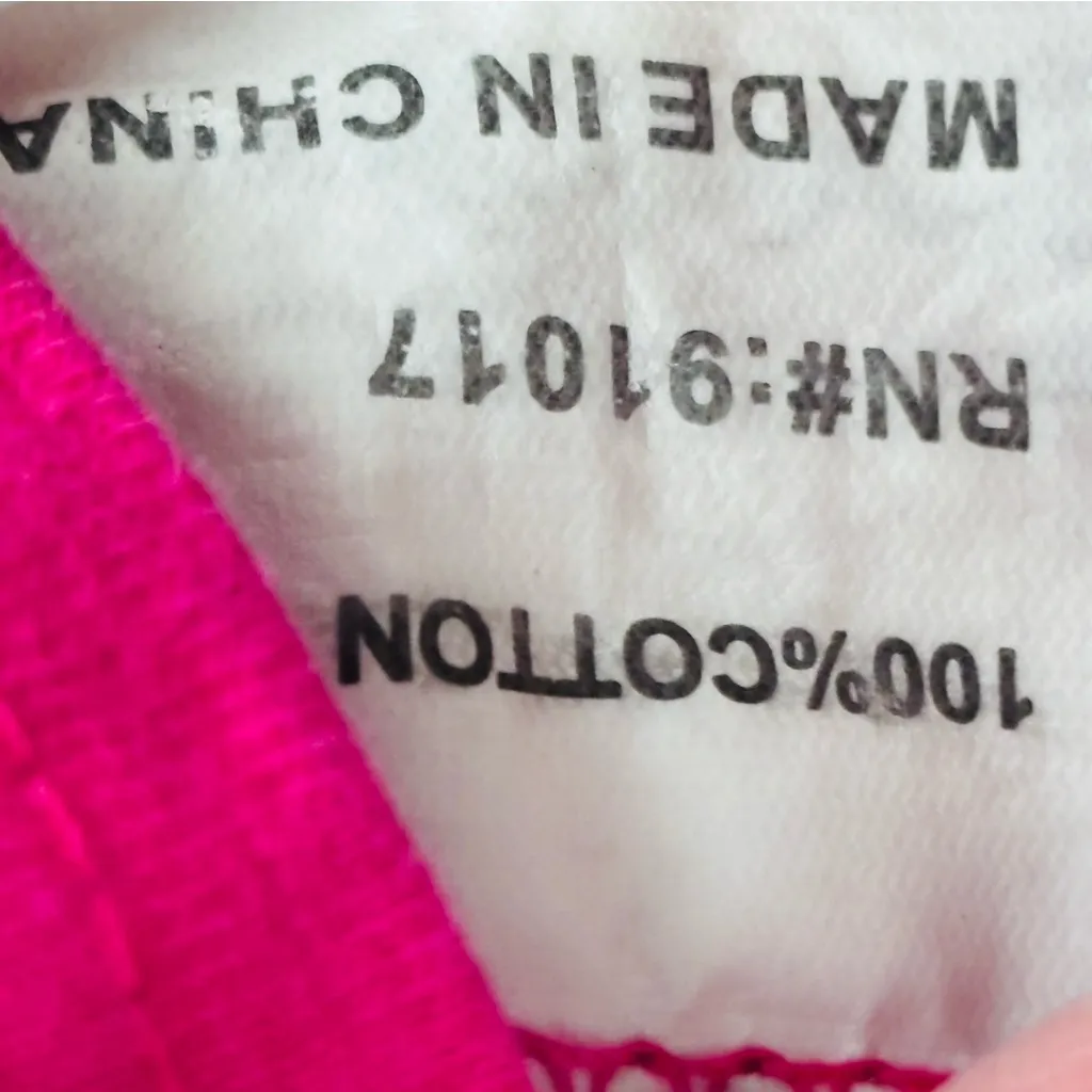 Solitaire size S fuchsia floral embroidered v-neck blouse - Image 5