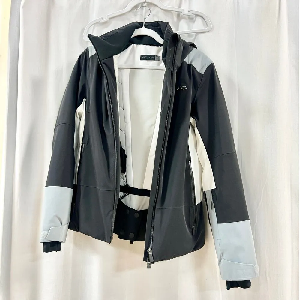 KJUS Laina Colorblock Long Sleeve Full Zip Hooded Jacket Black/Gray Women 36 / S Black - Image 2