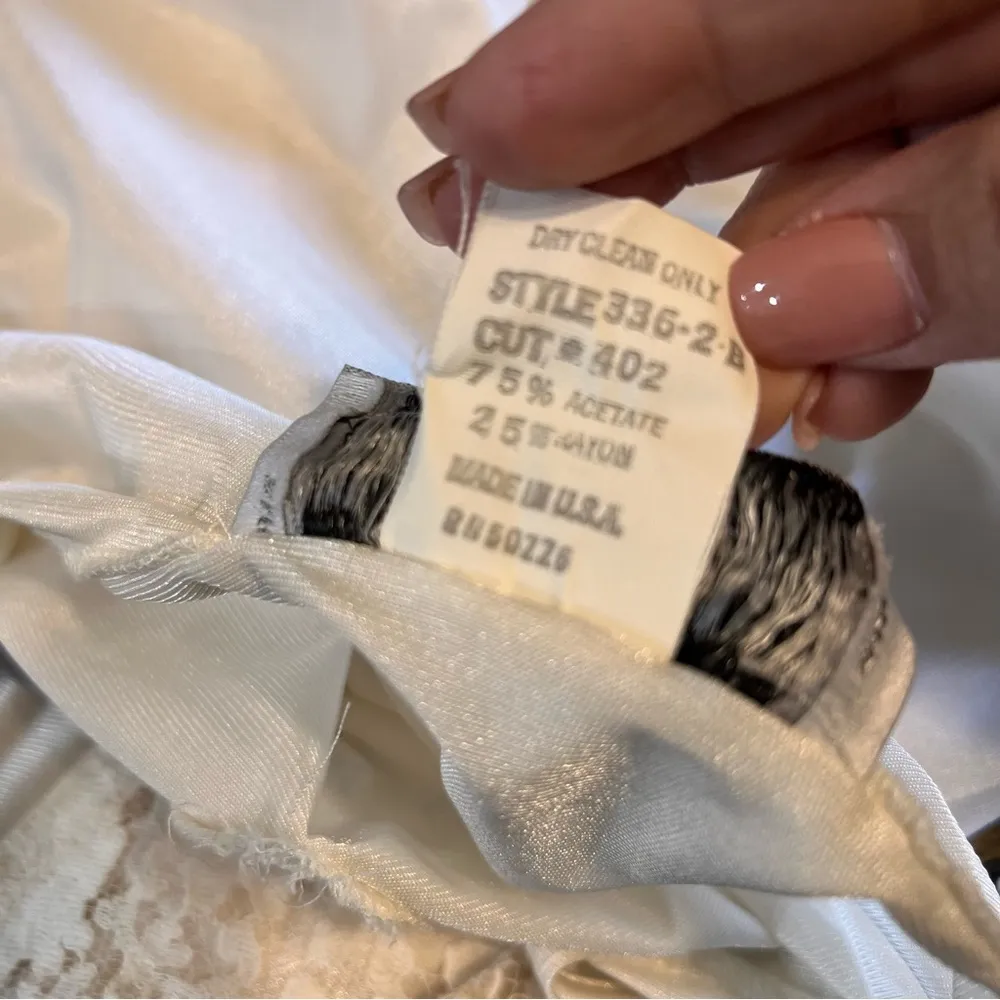 Kamisato Lace Slip Dress Plated Midi American Vintage USA Y2K Fairycore Cottage Blue Size M - Image 9