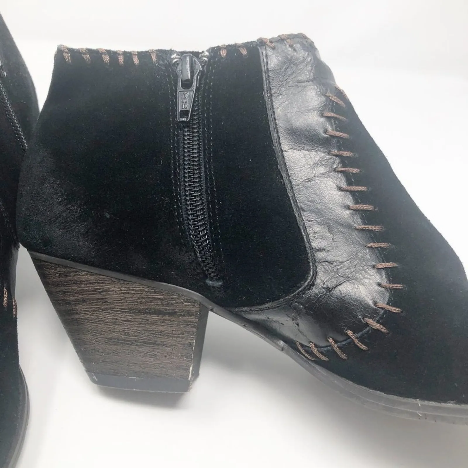 BC Women's Suede Black Ankle Boots Size 7.5 - Image 11