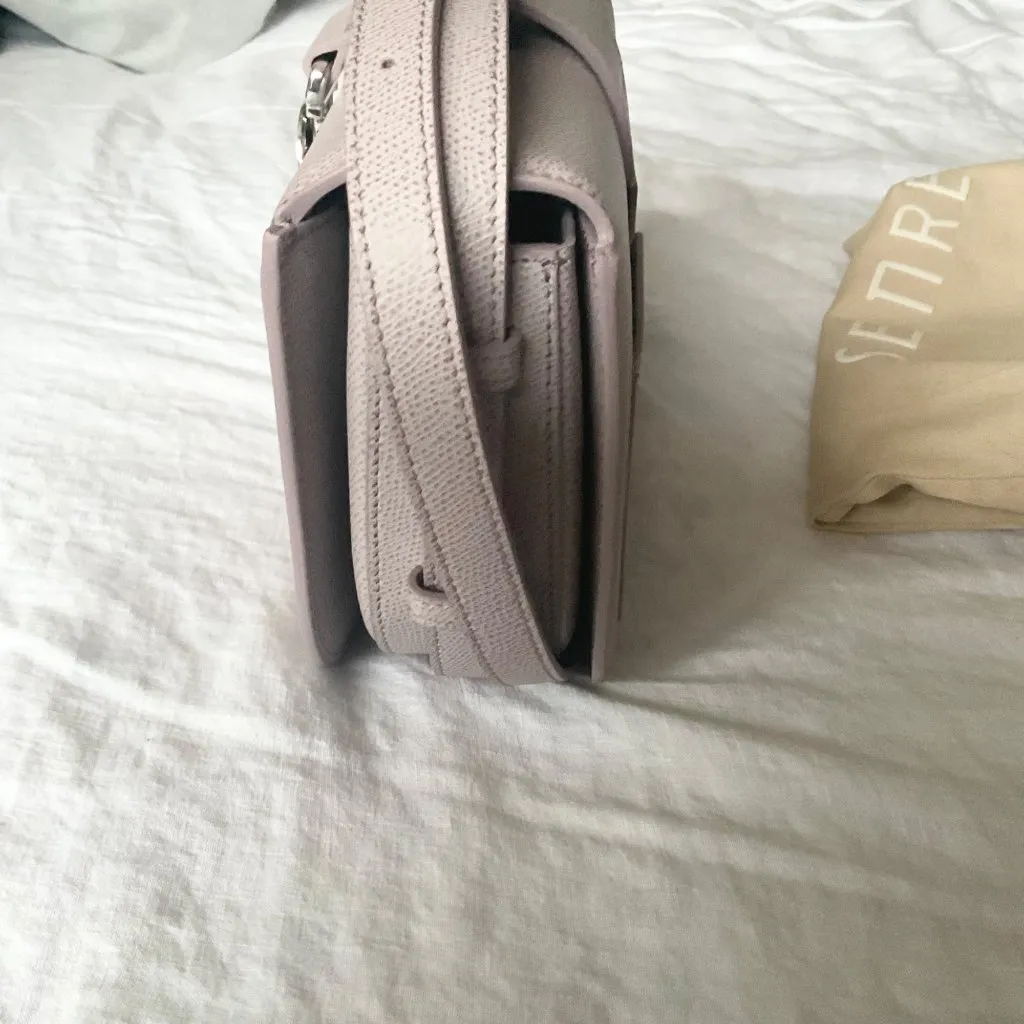 RARE NWT Senreve Pebbled CADENCE CROSSBODY silver hardware purple lavender - Image 4