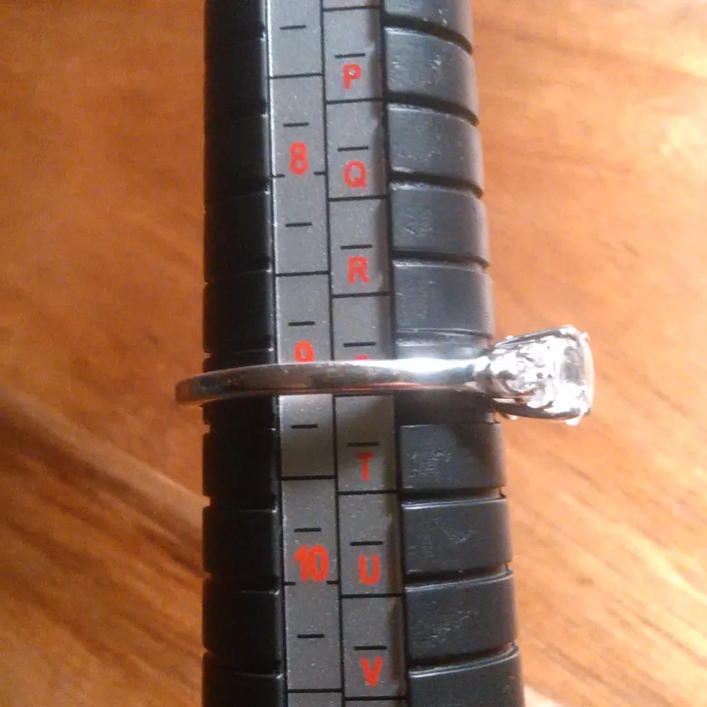 Lab Created White Sapphire Sterling Silver Radiant Promise Ring (Size 9) - Image 3