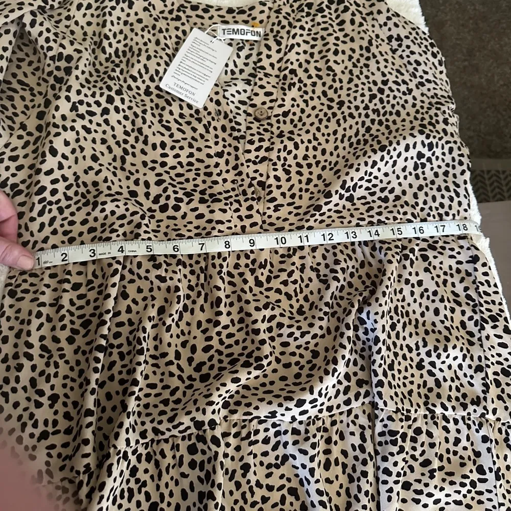 Dalmatian dot midi dress, size medium. True to size. Tan - Image 7