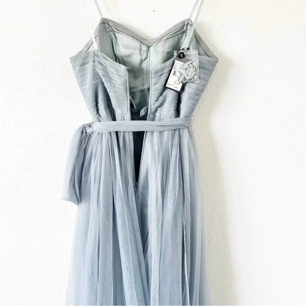 Adrianna Papell Strapless Tulle Convertible Gown in Slate Blue - Image 7