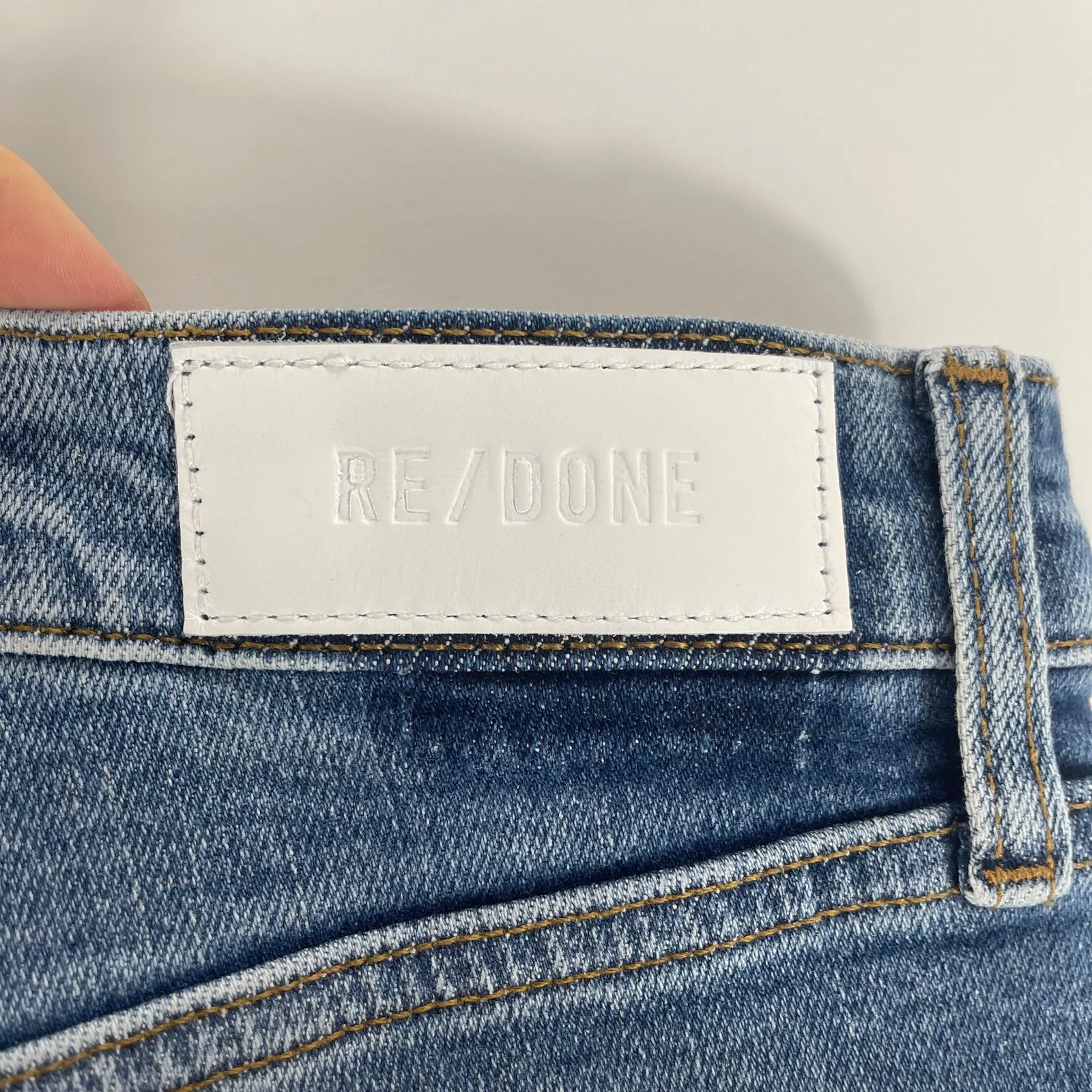 Re/Done Women's Size 31 Stove Pipe 70s Jeans Indigo Storm Blue Straight Leg NWT - Image 6