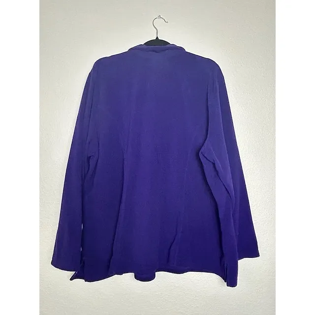 Just My Size Women's Purple Fleece Top 3X Snowflake 1/4 Zip Pullover Holiday - Image 3