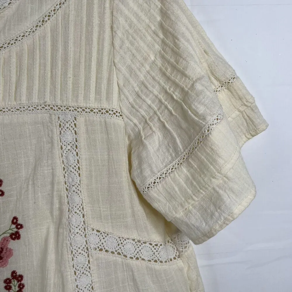 Goodnight Macaroon Size S Dress Perfectly Victorian Floral Embroidered Mini Boho - Image 6