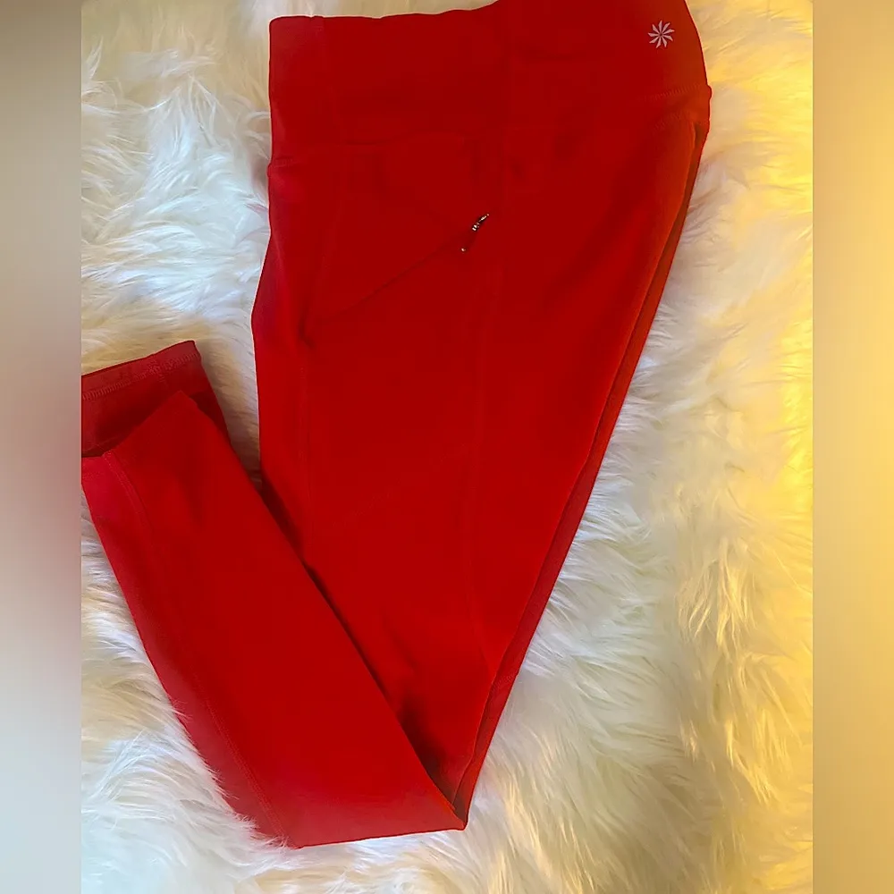 Athleta high waisted Contender tights crimson red nwot - Image 3