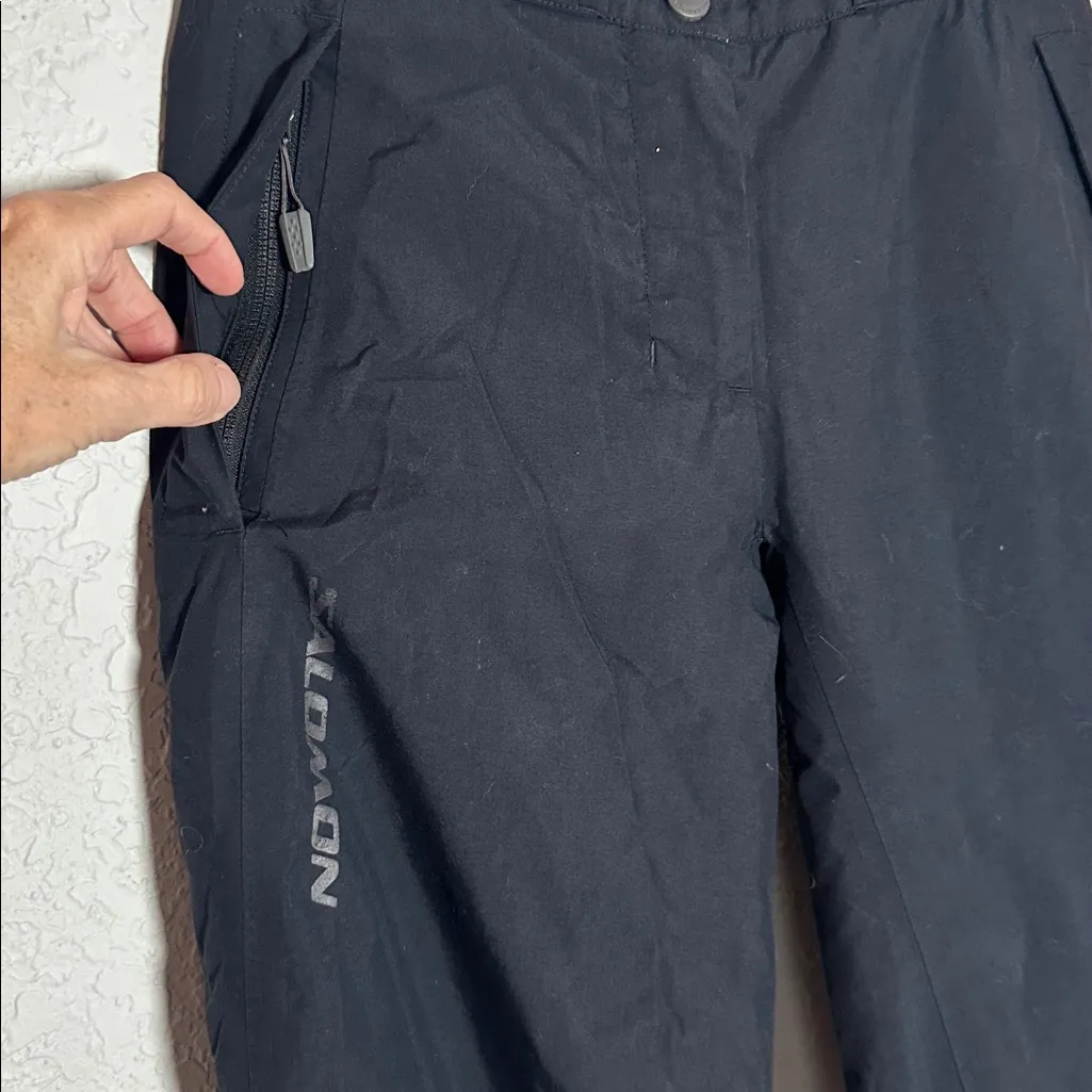 Salomon Black Ski Pants Womens XS Snowboard Winter Sports Gore-Tex Nylon - Image 3