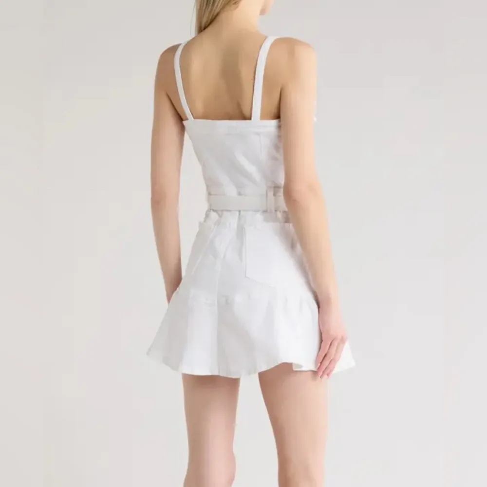 7 For All Mankind Flounce Hem Denim Mini Dress - Image 2