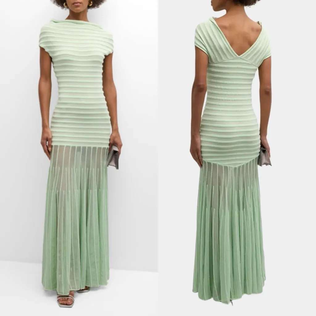 ALEXIS Marce Off-Shoulder Mint Knit Maxi Dress Size Medium NWOT - Image 13
