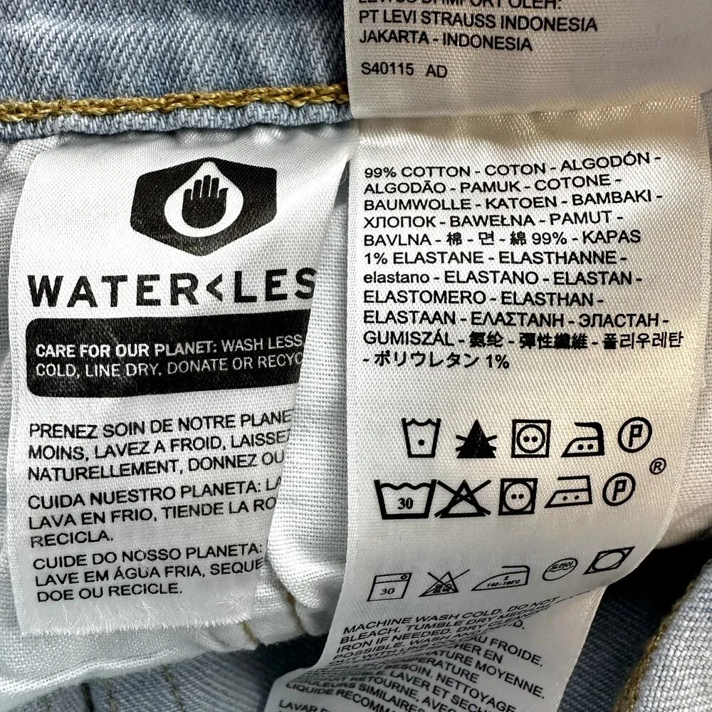 Levi's 501 Skinny Jeans Light Acid Wash Bleach High Rise Stretch Blue 28x28 - Image 5