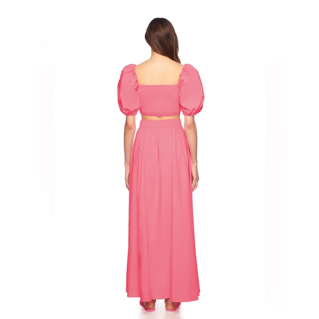 Susana Monaco Pink Puff Sleeve Crop Top - Image 3