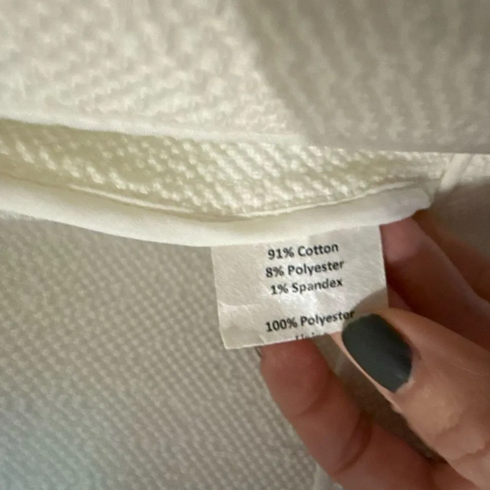 Sara Campbell white fringe drape front Pom trim jacket M Size M - Image 5